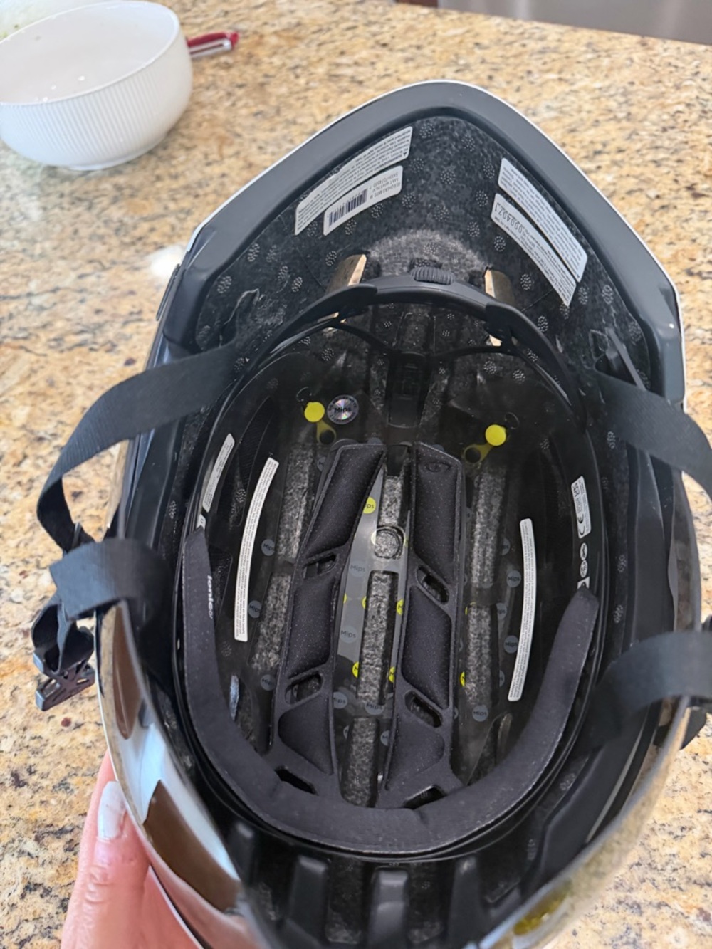Giro White Helmet with Dark Smoke Integrated Visor Size Medium - Picture 4 of 10
